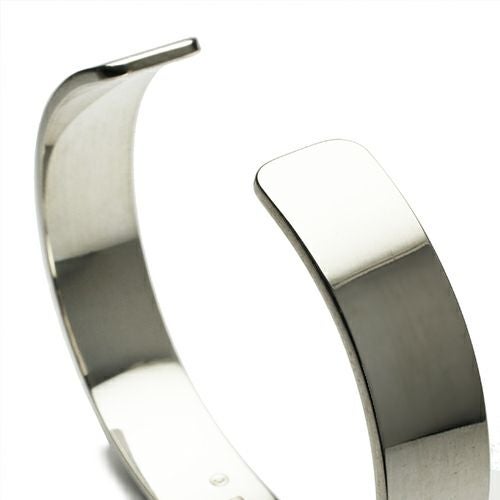 JBR081)平打ちFORGING（鍛造）バングルL-シルバー925/ブレスレット