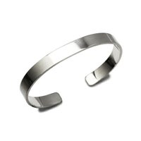 JBR080)平打ちFORGING（鍛造）バングルM-シルバー925/ブレスレット 