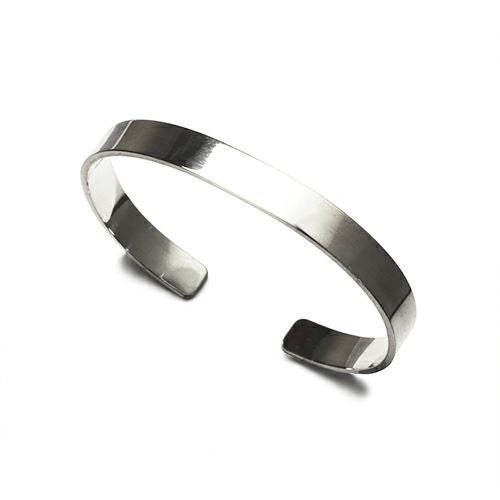 JBR080)平打ちFORGING（鍛造）バングルM-シルバー925/ブレスレット