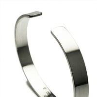 JBR080)平打ちFORGING（鍛造）バングルM-シルバー925/ブレスレット 