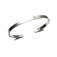 JBR079)平打ちFORGING（鍛造）バングルS-シルバー925/ブレスレット 