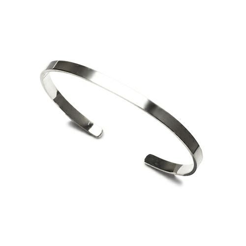 残1 シルバー ブレス バングル ハンドメイド 平打ち Mサイズ ノーブランド JBR079)平打ちFORGING（鍛造）バングルS-シルバー925/ブレスレット