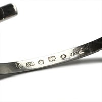 JBR079)平打ちFORGING（鍛造）バングルS-シルバー925/ブレスレット 