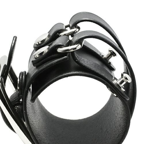 JNS742)POST レザー ブレスレット ダブル -ブラック｜アクセサリー通販