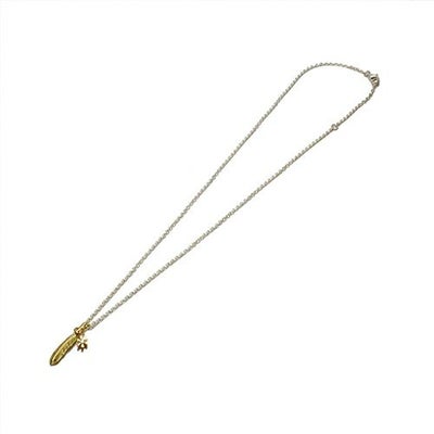 【ジャムホームメイド（JAMHOMEMADE）】フェザー&ダイヤモンドネックレス S - K18イエローゴールド