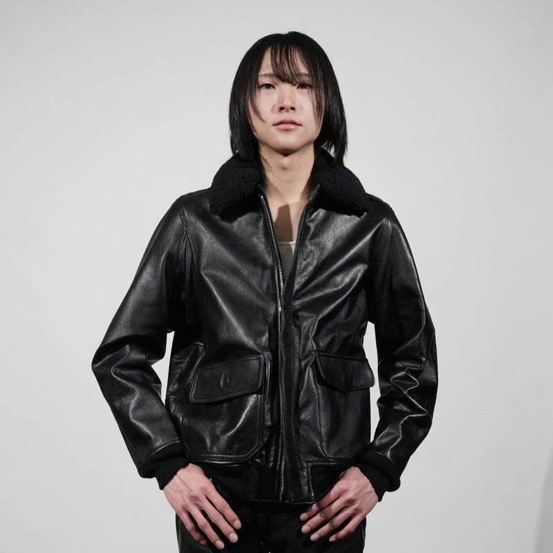 【ジャムホームメイド（JAMHOMEMADE）】レザー フライトジャケット "AG3"