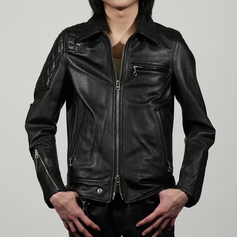 【ジャムホームメイド（JAMHOMEMADE）】レザー ライダースジャケット "LEWISON"