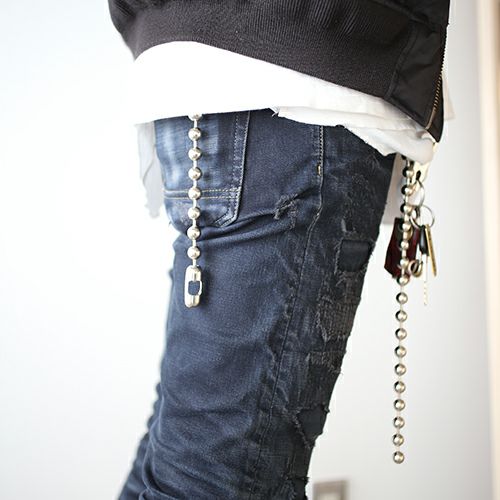 JNS771)アナーキー洗濯バサミウォレットチェーンM -ボールチェーン