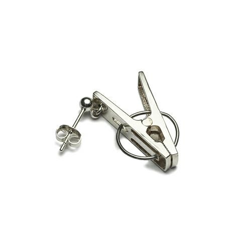 JNS767)アナーキー洗濯バサミピアス-シルバー/片耳｜アクセサリー通販