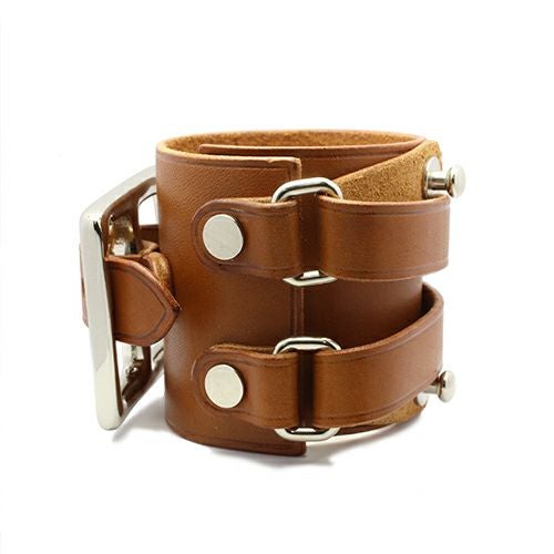 JNS742BR)POST レザー ブレスレット ダブル -ブラウン|アクセサリー JNS742BR)POST レザー ブレスレット ダブル -ブラウン|アクセサリー