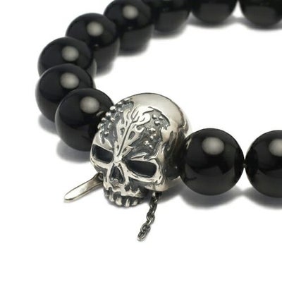 【ジャムホームメイド（JAMHOMEMADE）】パイレーツ・オブ・カリビアン/最後の海賊 スカル ブレスレット  オニキス - シルバー