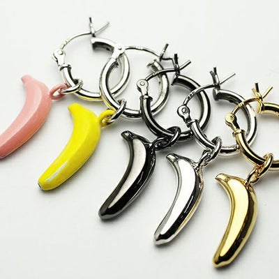 【ジャムホームメイド（JAMHOMEMADE）】そんなバナナ フープ ピアス - イエロー / 片耳