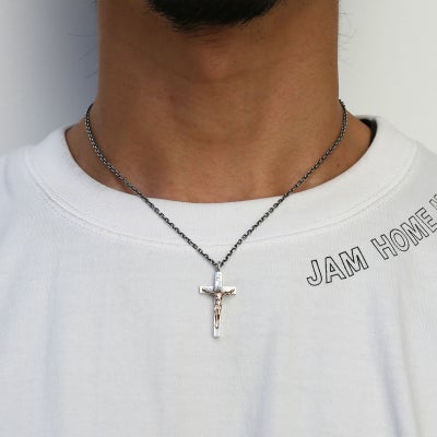 【ジャムホームメイド（JAMHOMEMADE）】K10イエローゴールド ダイヤモンド ロザリオ クロス ネックレス S