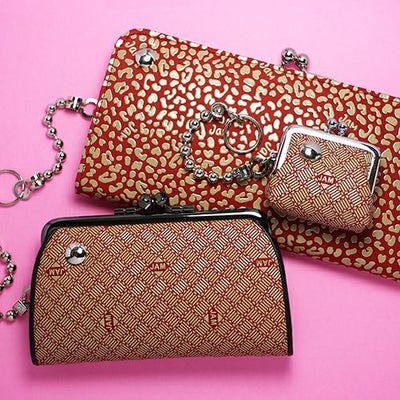 印傳屋(印伝屋） がま口ロングウォレット RED×WHITE -ANECHOIC- / 長財布 / 財布・革財布