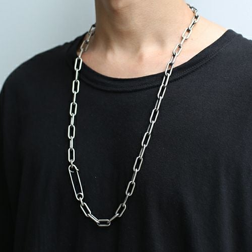 JNS861SV)DADネックレス安全ピン長アズキチェーン-シルバー925 JNS861SV)DADネックレス安全ピン長アズキチェーン-シルバー925