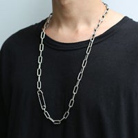 JNS861SV)DADネックレス安全ピン長アズキチェーン-シルバー925 