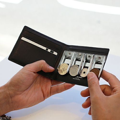 JNS873BK)スリム （薄造り） 二つ折り財布 / ミディアムウォレット