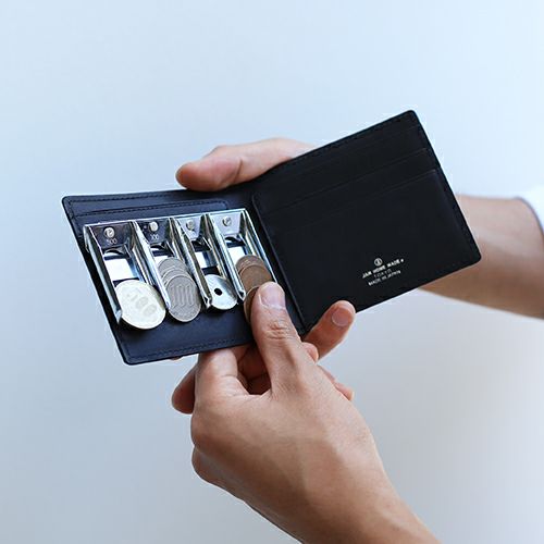 JNS873BK)スリム （薄造り） 二つ折り財布 / ミディアムウォレット