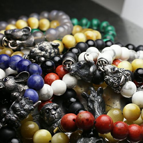 JZMBR2-12)数珠ブレスレット十二支 亥(猪) 【坂元勝彦(現代の名工