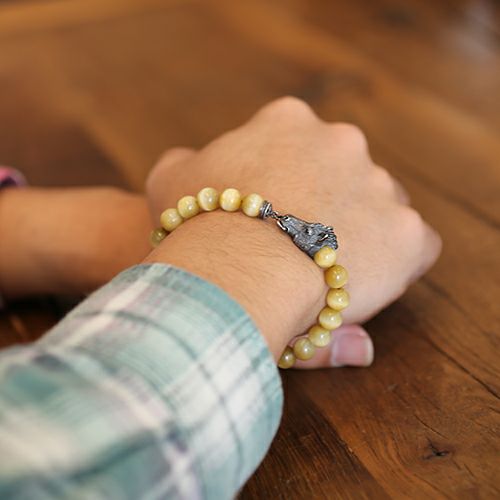 JZMBR2-07)数珠ブレスレット十二支 午(馬) 【坂元勝彦(現代の名工