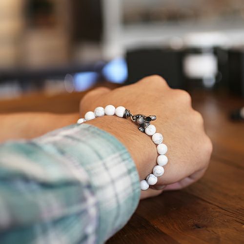 JZMBR2-04)数珠ブレスレット十二支 卯(兎) 【坂元勝彦(現代の名工