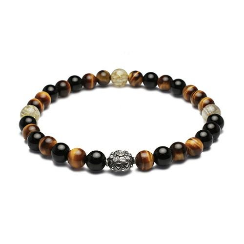 JZMBR2-06)数珠ブレスレット十二支 巳(蛇) 【坂元勝彦(現代の名工