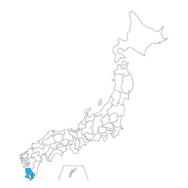 【ジャムホームメイド（JAMHOMEMADE）】日本地図 鹿児島県 ネックレス
