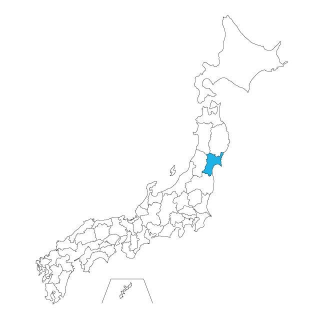 【ジャムホームメイド（JAMHOMEMADE）】日本地図 宮城県 ネックレス