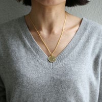 J-NS386-GD)ヴィンテージシックスペンスコインネックレス-ゴールド 