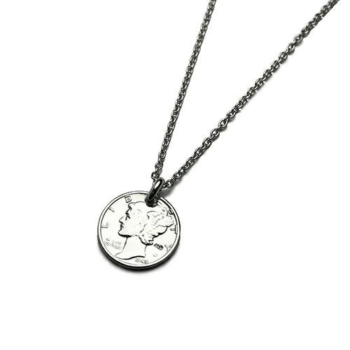 【ジャムホームメイド（JAMHOMEMADE）】コイン ネックレス ヴィンテージ マーキュリーコイン - ロジウム