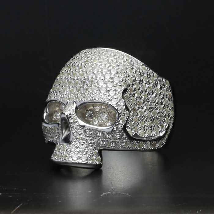 JNS986-CL)スカルリングパヴェ-シルバー/指輪｜アクセサリー通販の