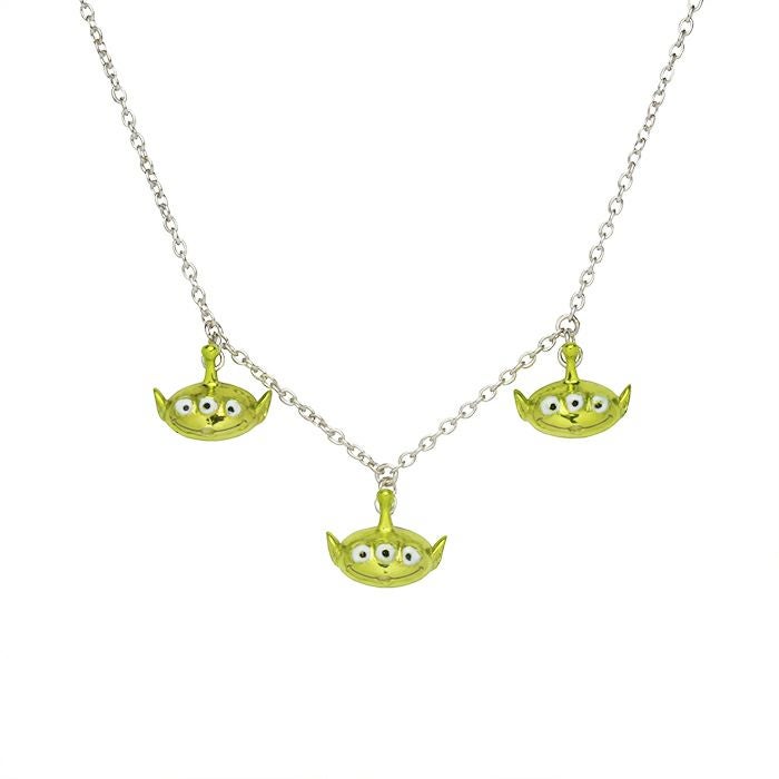 【ジャムホームメイド（JAMHOMEMADE）】トイ・ストーリー / TOYSTORY リトル・グリーン・メン×3 ネックレス - グリーン