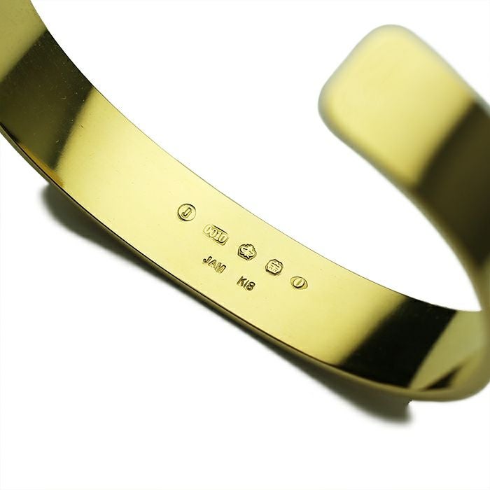JBR081K18Y)平打ちFORGING（鍛造）バングルL-K18イエローゴールド