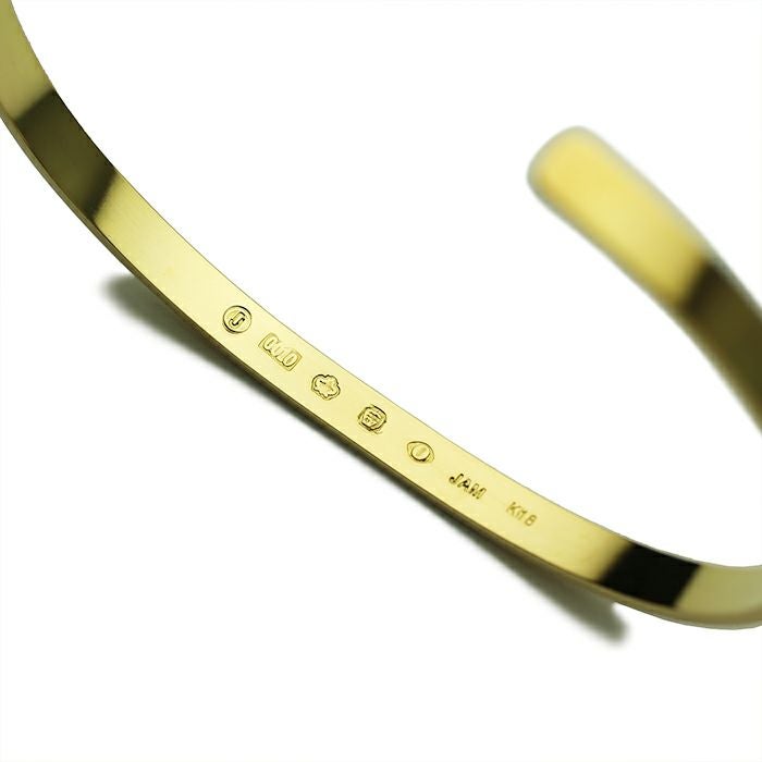 JBR079K18Y)平打ちFORGING（鍛造）バングルS-K18イエローゴールド