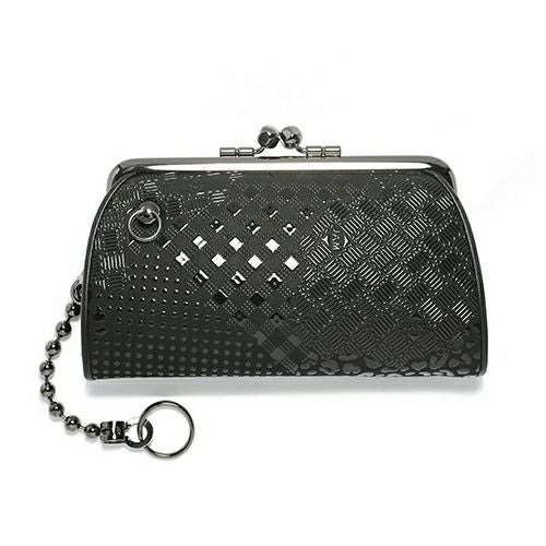 JIDWA51BK-BK)印傳-印伝屋二つ折り財布親子がま口財布山梨カモフラ柄