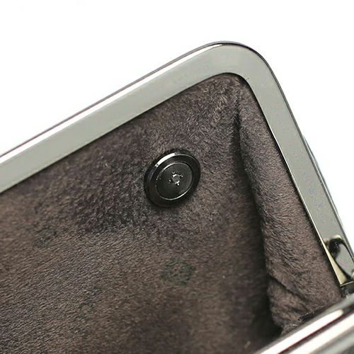 JIDWA51BK-BK)印傳-印伝屋二つ折り財布親子がま口財布山梨カモフラ柄