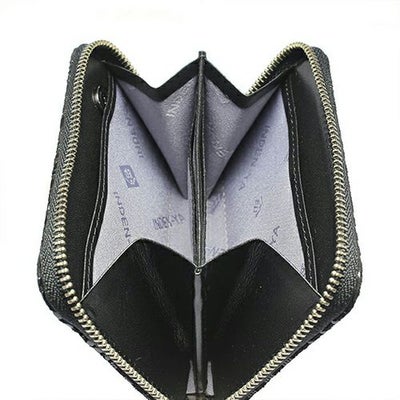 【ジャムホームメイド（JAMHOMEMADE）】印傳 - 印伝屋 ラウンドファスナー 三つ折り財布 チェック柄 / 小銭入れ・ミニ財布