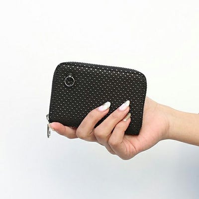 【ジャムホームメイド（JAMHOMEMADE）】印傳 - 印伝屋 ラウンドファスナー 三つ折り財布 ドット柄 / 小銭入れ・ミニ財布