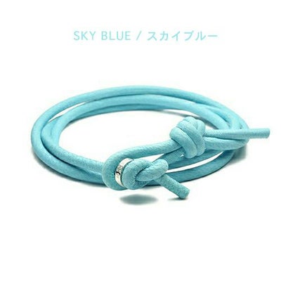 【ジャムホームメイド（JAMHOMEMADE）】3月 誕生石 ディア レザー ブレスレット 3巻 - アクアマリン