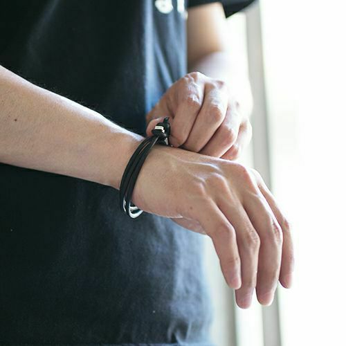 【ジャムホームメイド（JAMHOMEMADE）】3月 誕生石 ディア レザー ブレスレット 3巻 - アクアマリン