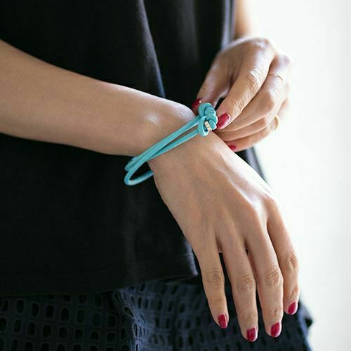 【ジャムホームメイド（JAMHOMEMADE）】3月 誕生石 ディア レザー ブレスレット 3巻 - アクアマリン