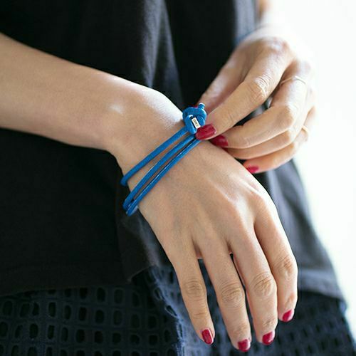 【ジャムホームメイド（JAMHOMEMADE）】3月 誕生石 ディア レザー ブレスレット 3巻 - アクアマリン