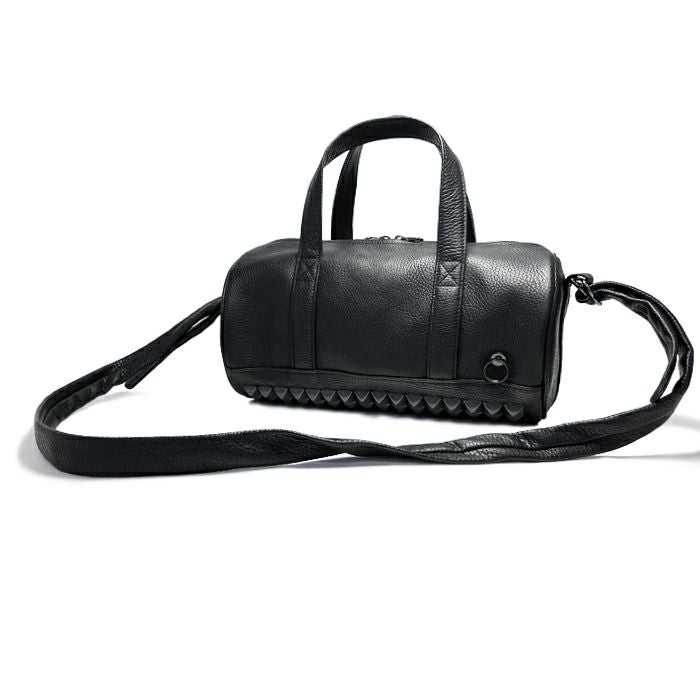 J-BG007)ENDUREレザースタッズ2WayドラムバッグショルダーバッグS