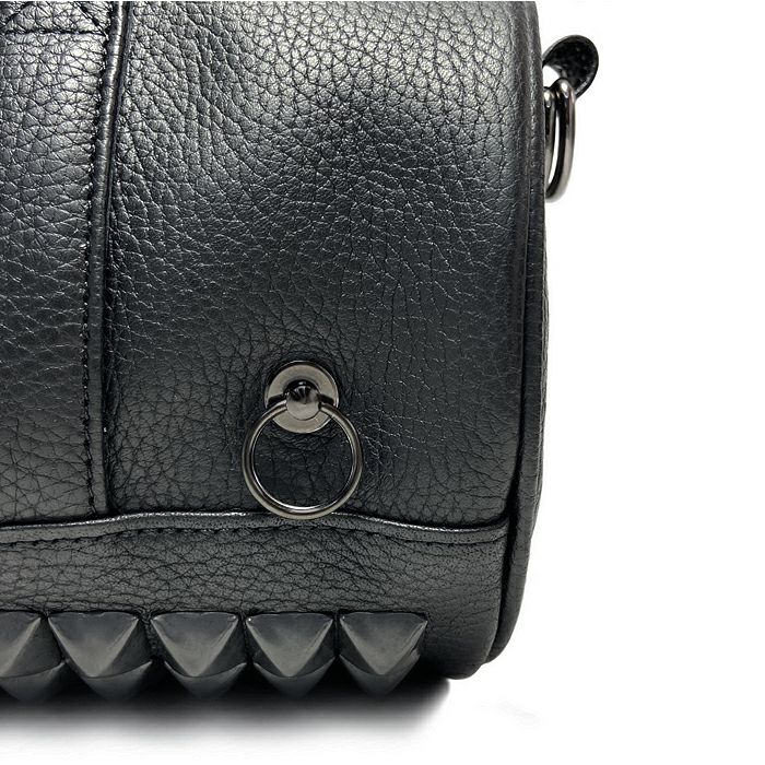 J-BG007)ENDUREレザースタッズ2WayドラムバッグショルダーバッグS