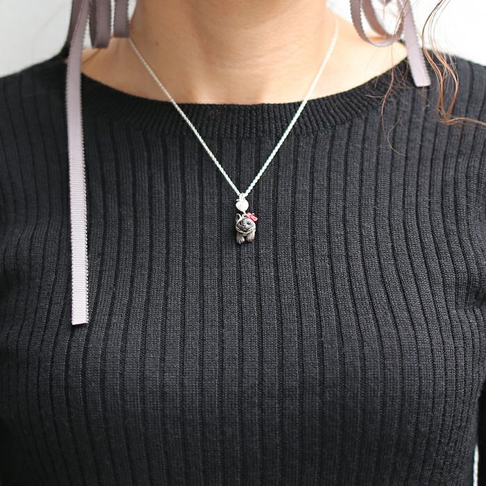 JKT032SV)ハローキティ/HelloKittyJAM猫ネックレス サンリオコラボ