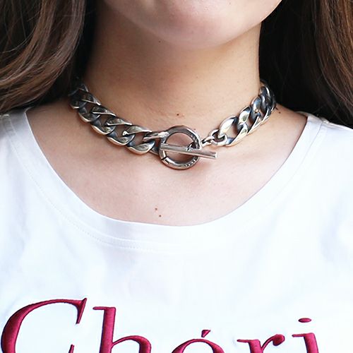 JNS1020)クラシックネックレス喜平チェーン-ブラックダイヤモンド-45cm