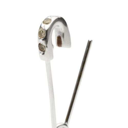 J-PI055-WG)安全ピンダイヤモンドピアス-K10ホワイトゴールド/片耳