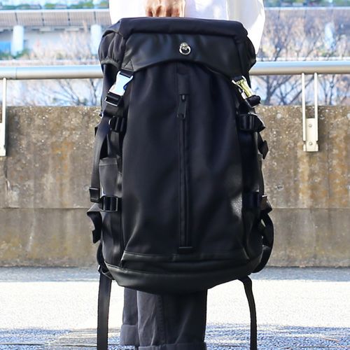 JNS1034)エシカル レザー & エココーデュラ コンビ バックパック