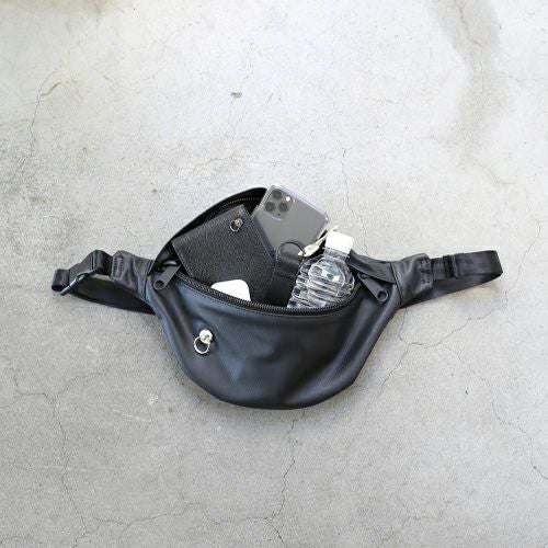 JNS1032)エシカルレザー シンプル ミニ ウエストポーチ ボディバッグ