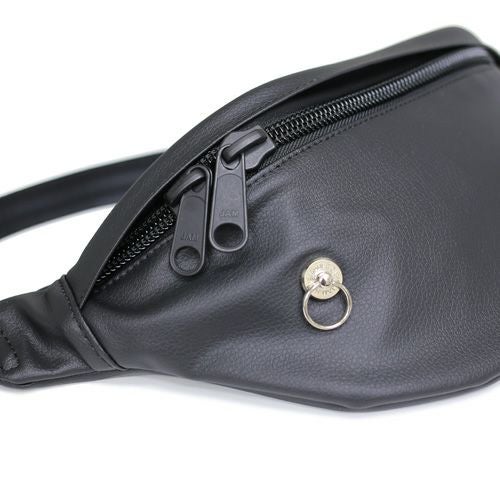 JNS1032)エシカルレザー シンプル ミニ ウエストポーチ ボディバッグ